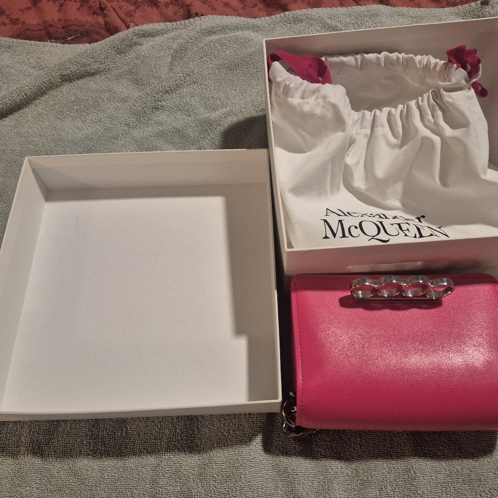 Alexander McQueen Hot Pink Mini Knuckle-Handle Crossbody